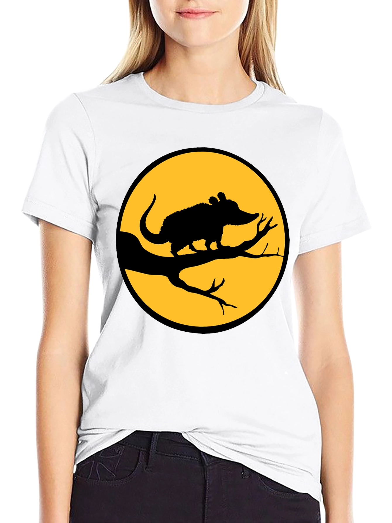 Opossum on Branch T-Shirt - Halloween Tee