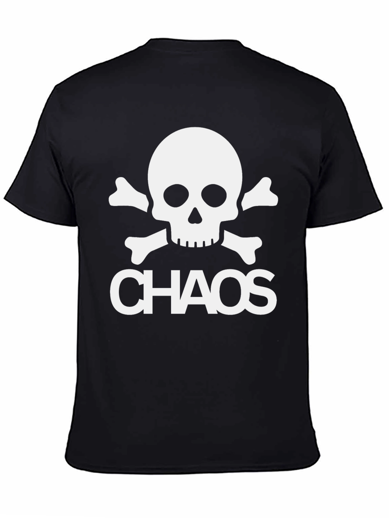 Chaos Skull T-Shirt - Black Crew Neck Tee