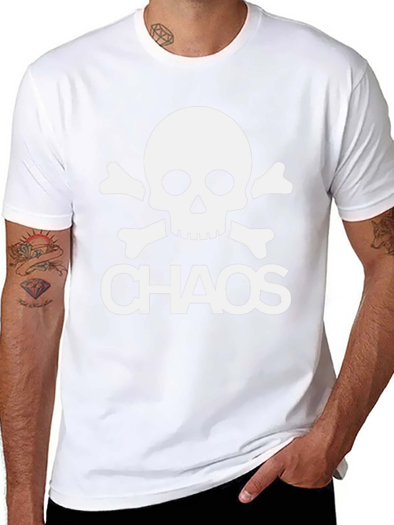 Chaos Skull T-Shirt - Black Crew Neck Tee