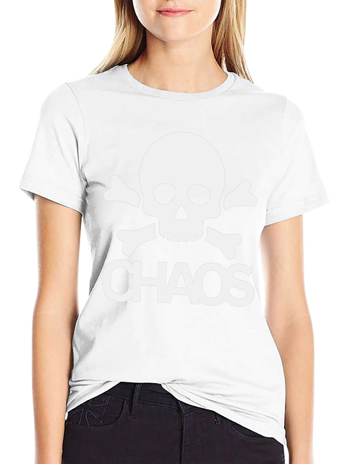 Chaos Skull T-Shirt - Black Crew Neck Tee