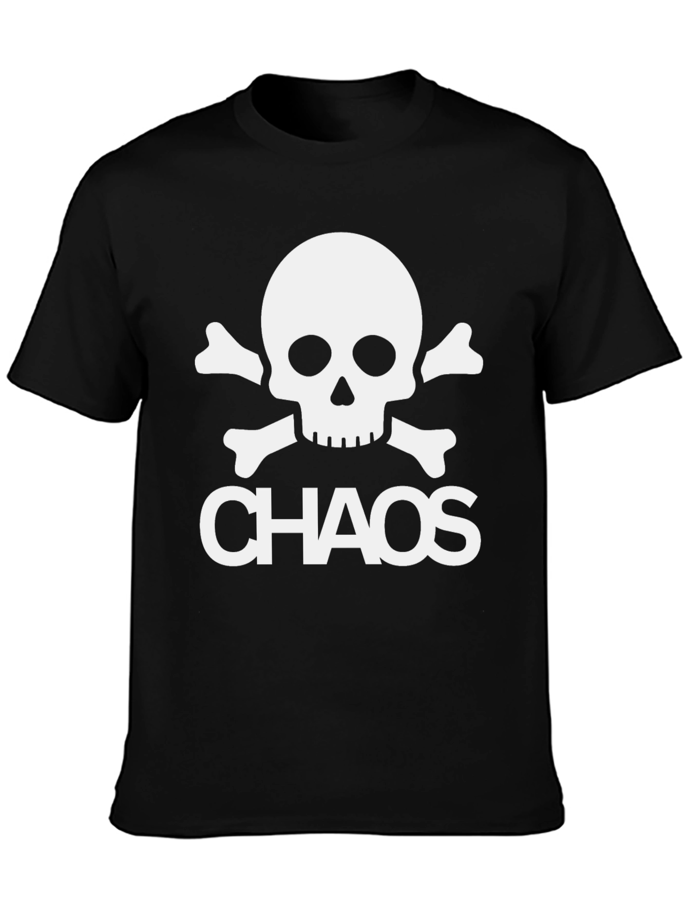 Chaos Skull T-Shirt - Black Crew Neck Tee