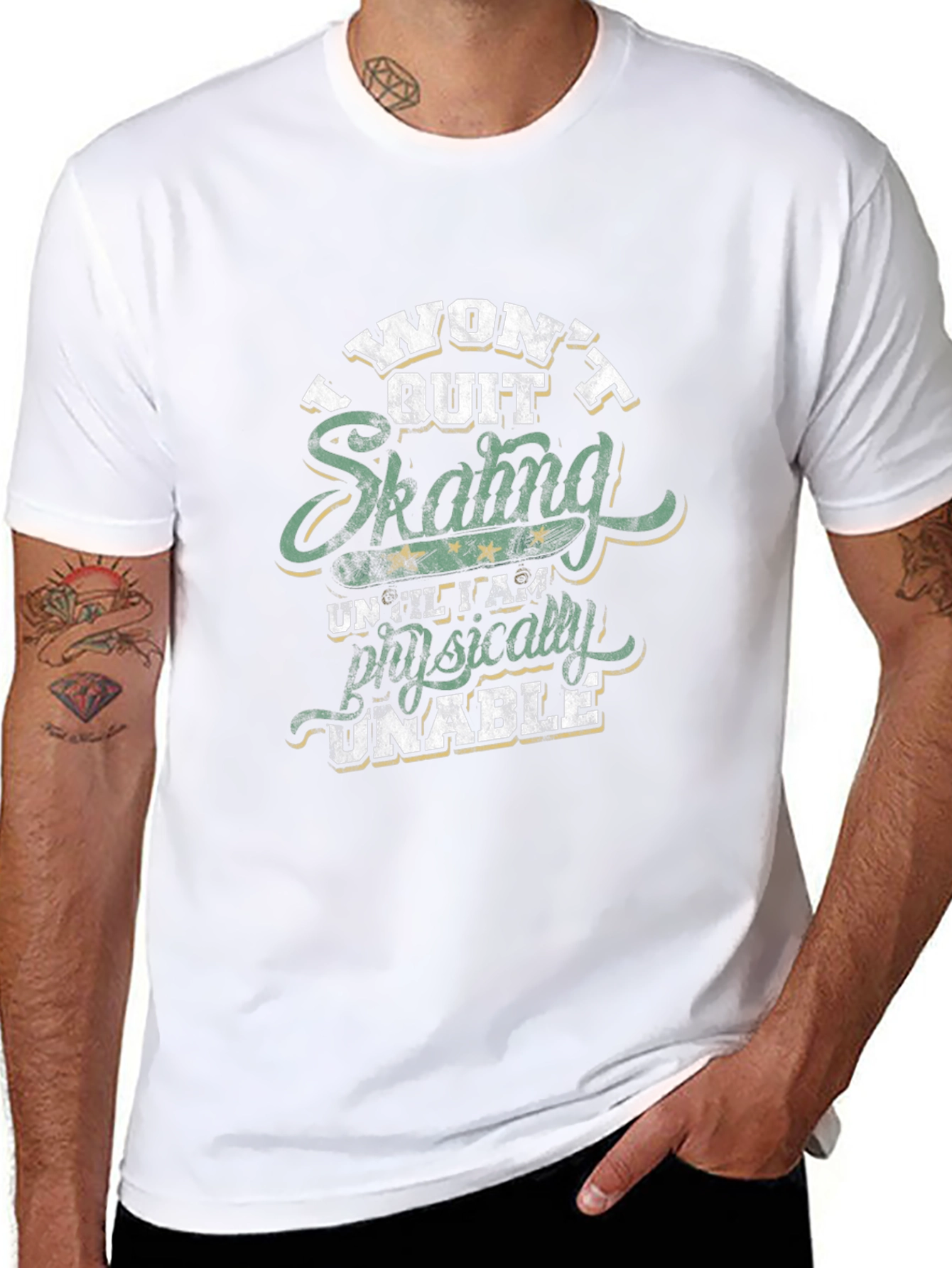 Skating Graphic T-Shirt: I Wont Quit