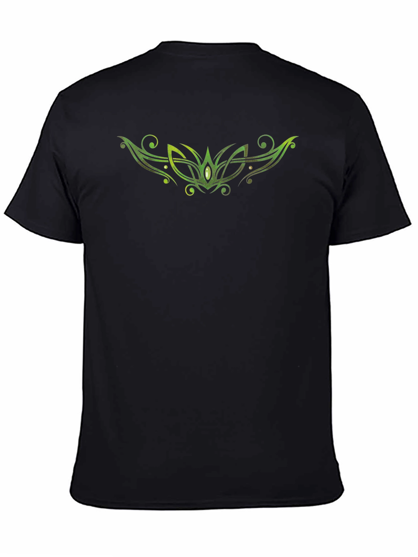 Green Celtic Knot Graphic Black T-Shirt