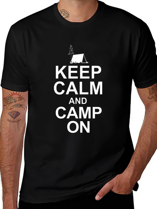 Keep Calm and Camp On T-Shirt - Camping Apparel
