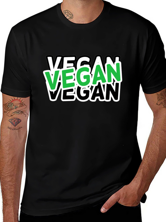 Vegan T-Shirt - Black Tee with Bold Vegan Graphic
