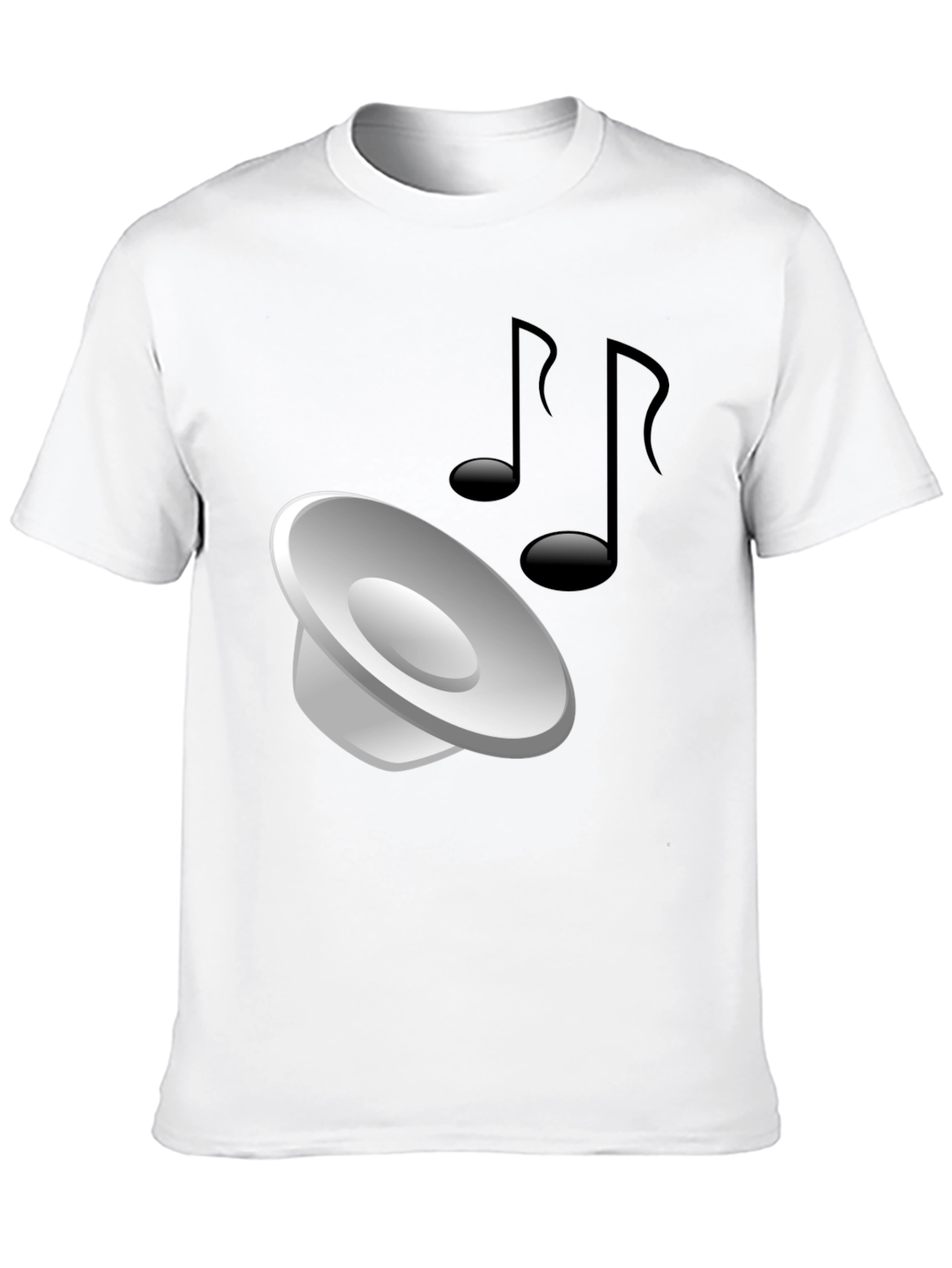 Mens Black T-shirt with Music Graphic