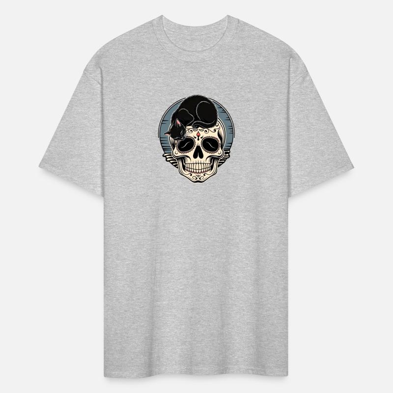 The Cat sleep on the Skull