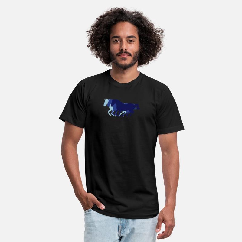 Three horses at a gallop - Horse riding - dressage