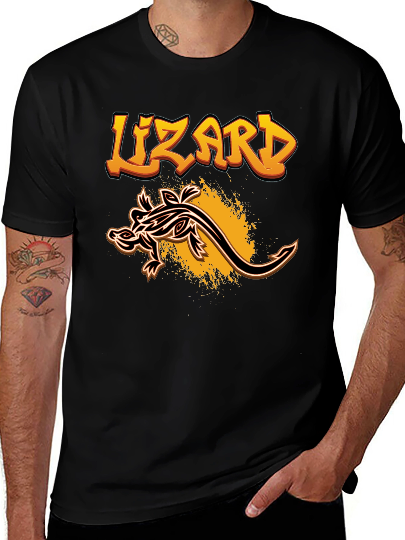 Lizard Graphic Tee - Mens Black T-Shirt