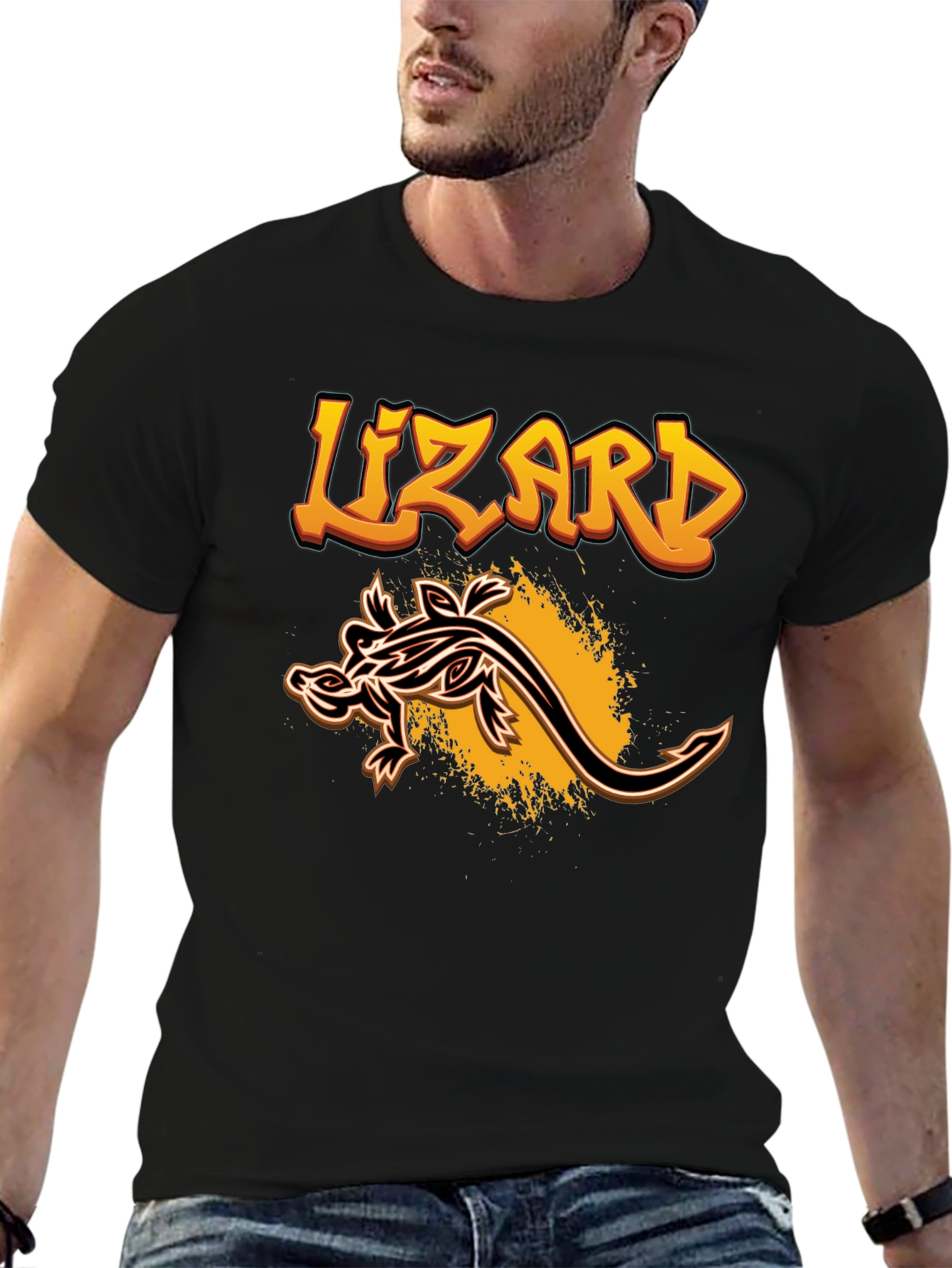 Lizard Graphic Tee - Mens Black T-Shirt