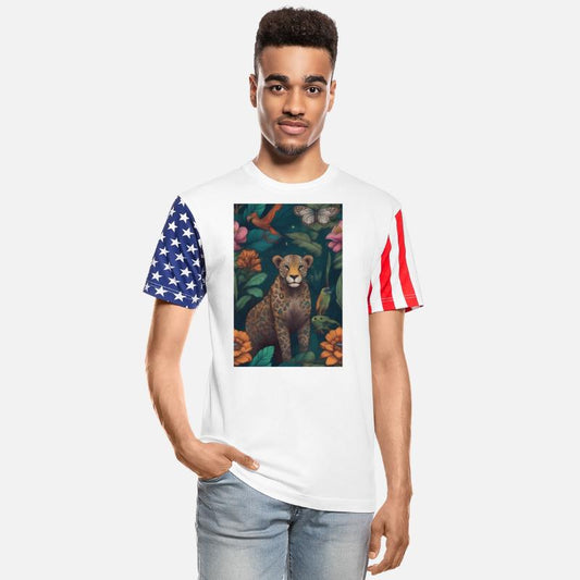 Tiger African Animals with Flowers Poster Wall Art