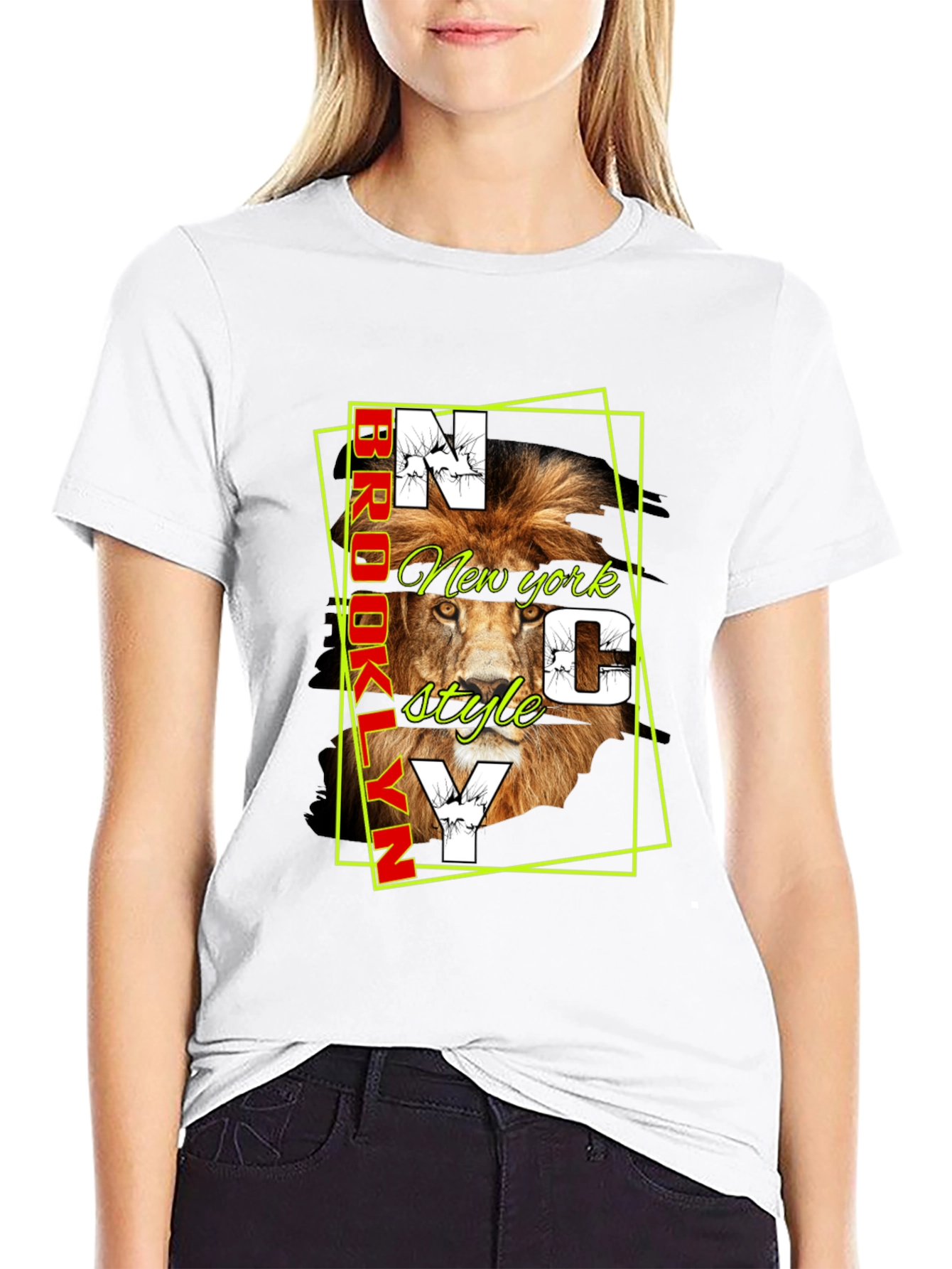 Lion Brooklyn NYC Style Graphic Tee