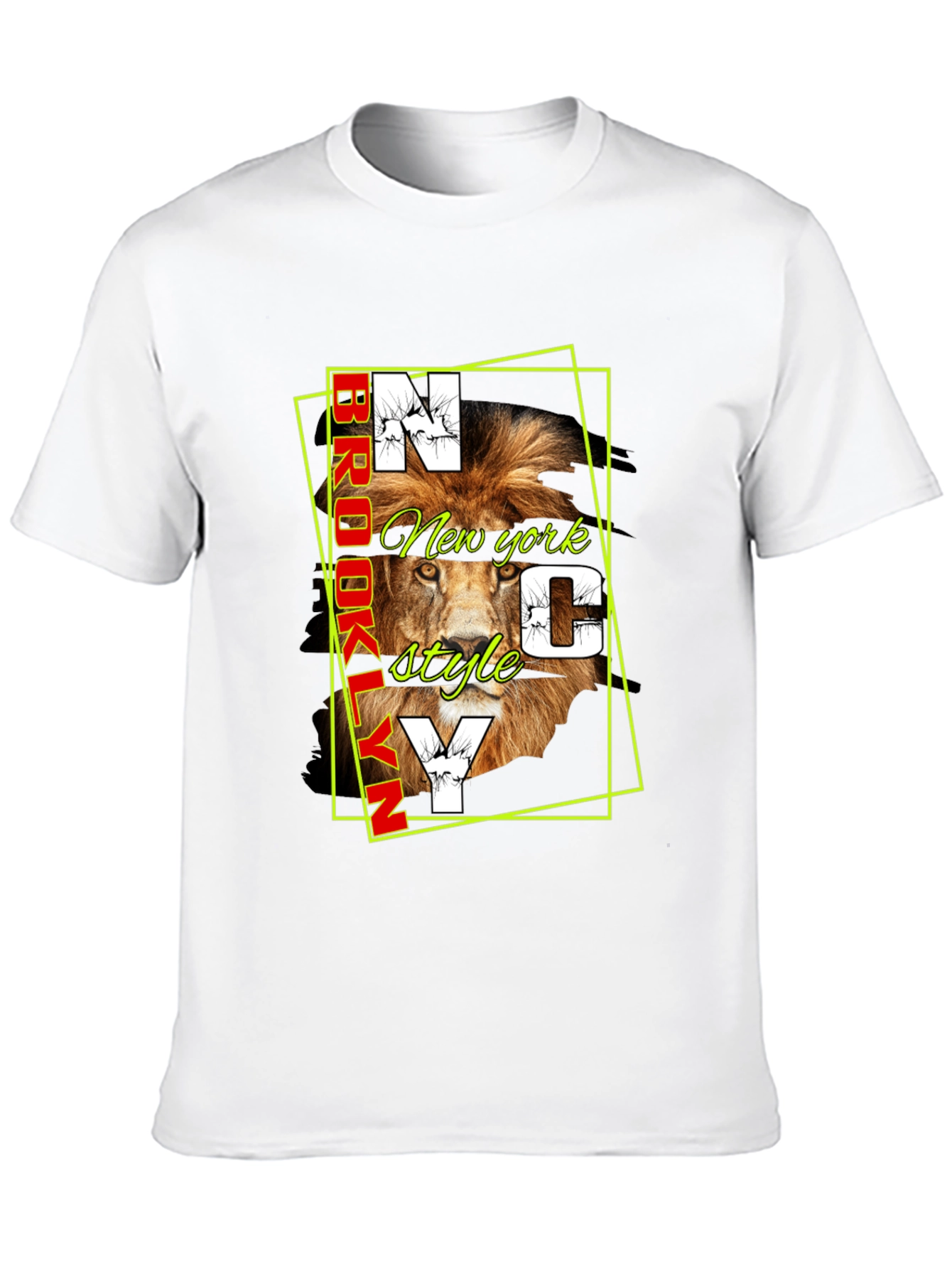 Lion Brooklyn NYC Style Graphic Tee