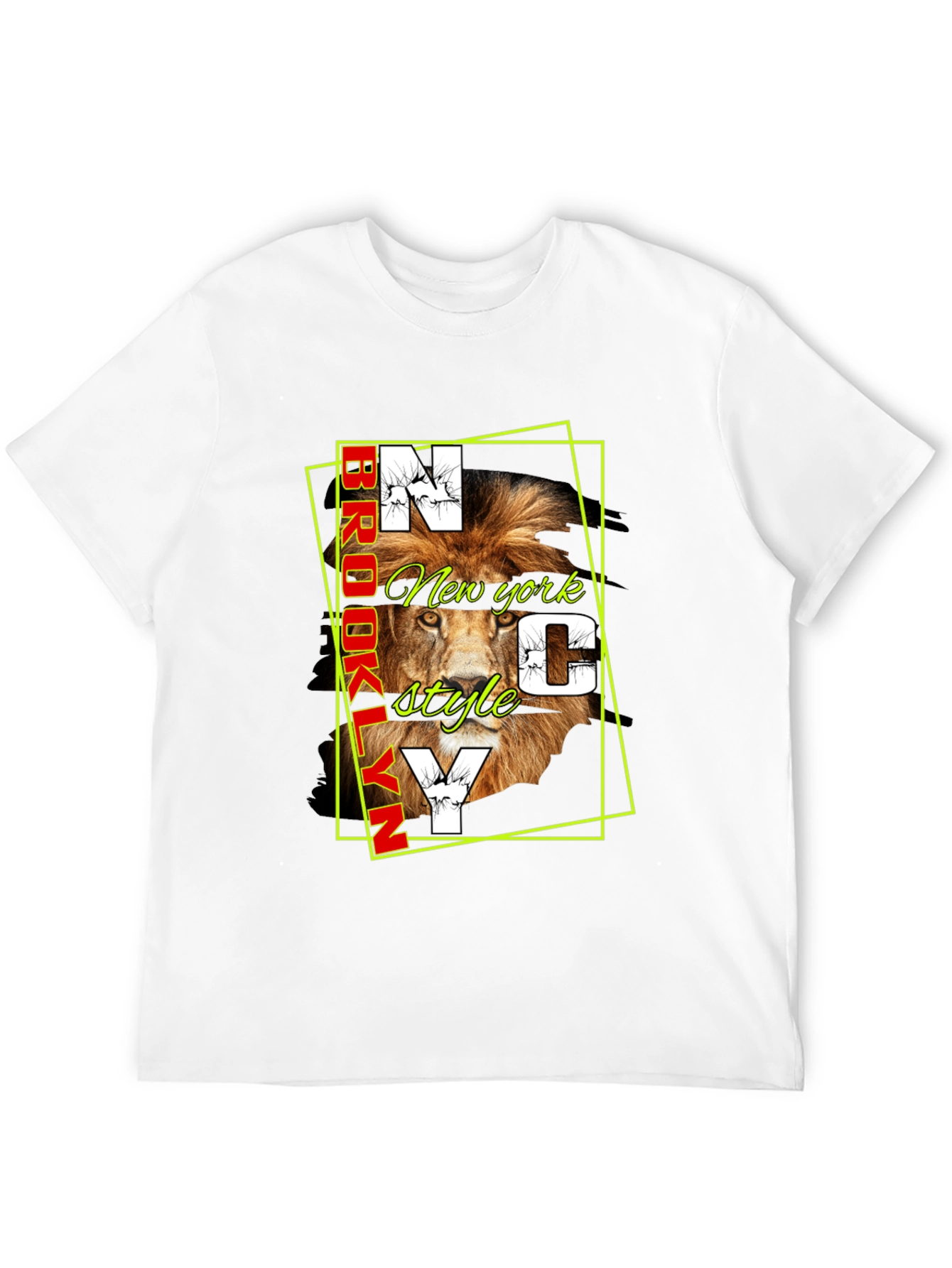 Lion Brooklyn NYC Style Graphic Tee