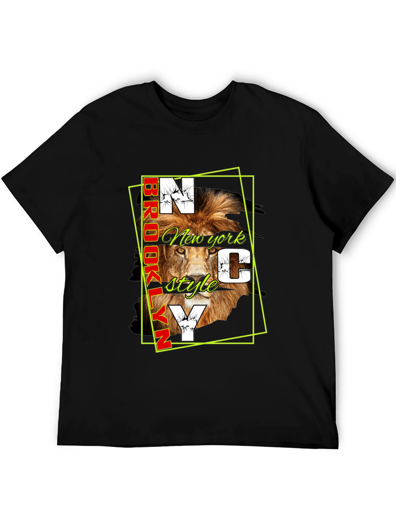 Lion Brooklyn NYC Style Graphic Tee