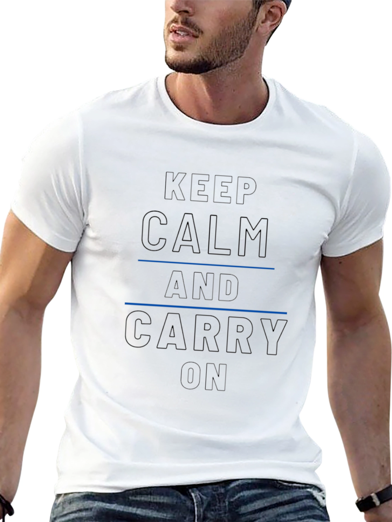 Keep Calm and Carry On Black T-Shirt