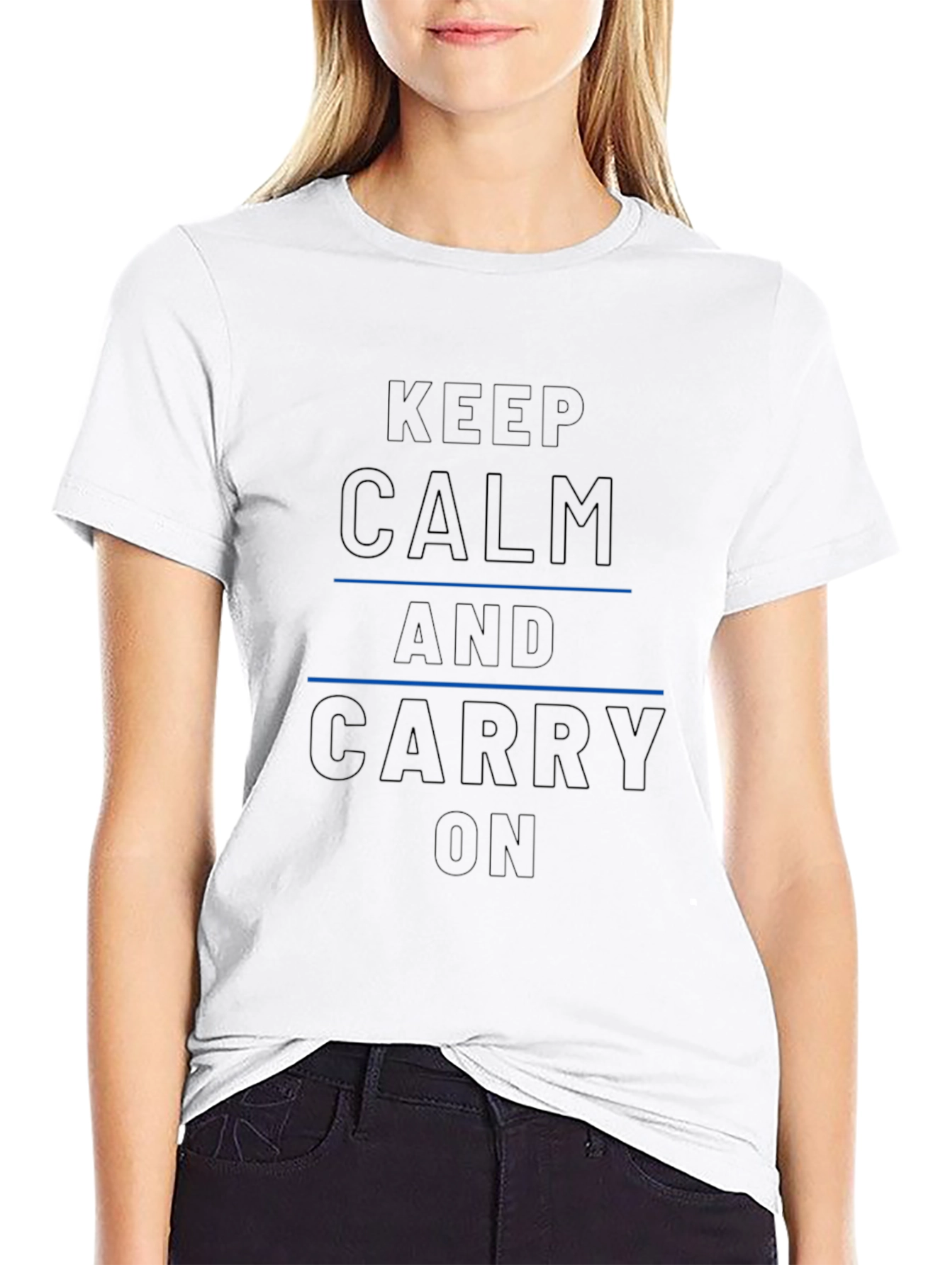 Keep Calm and Carry On Black T-Shirt