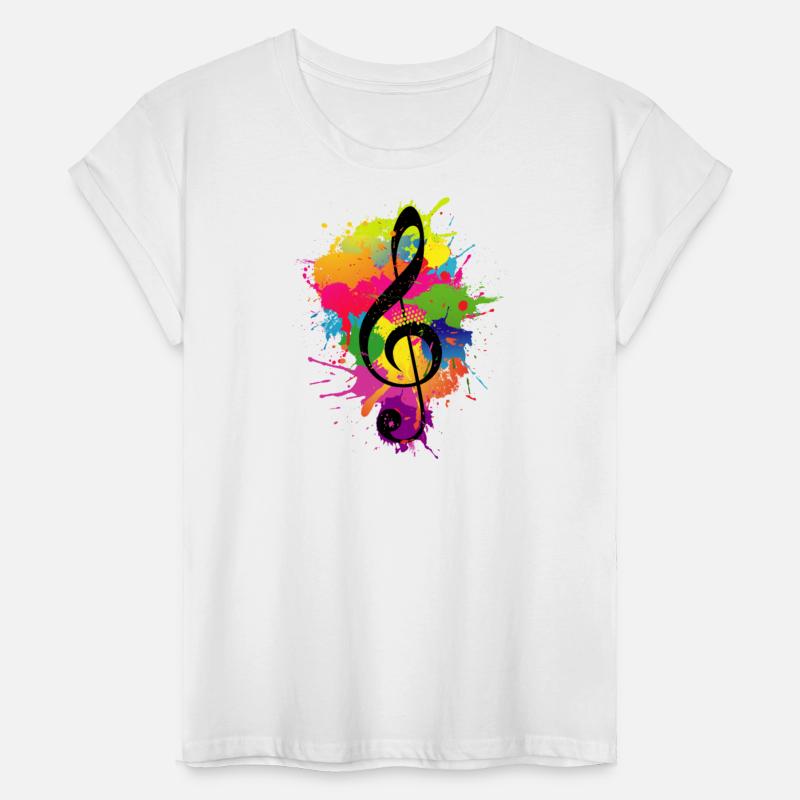 Treble Clef Colorful Paint Splatters Music Theory