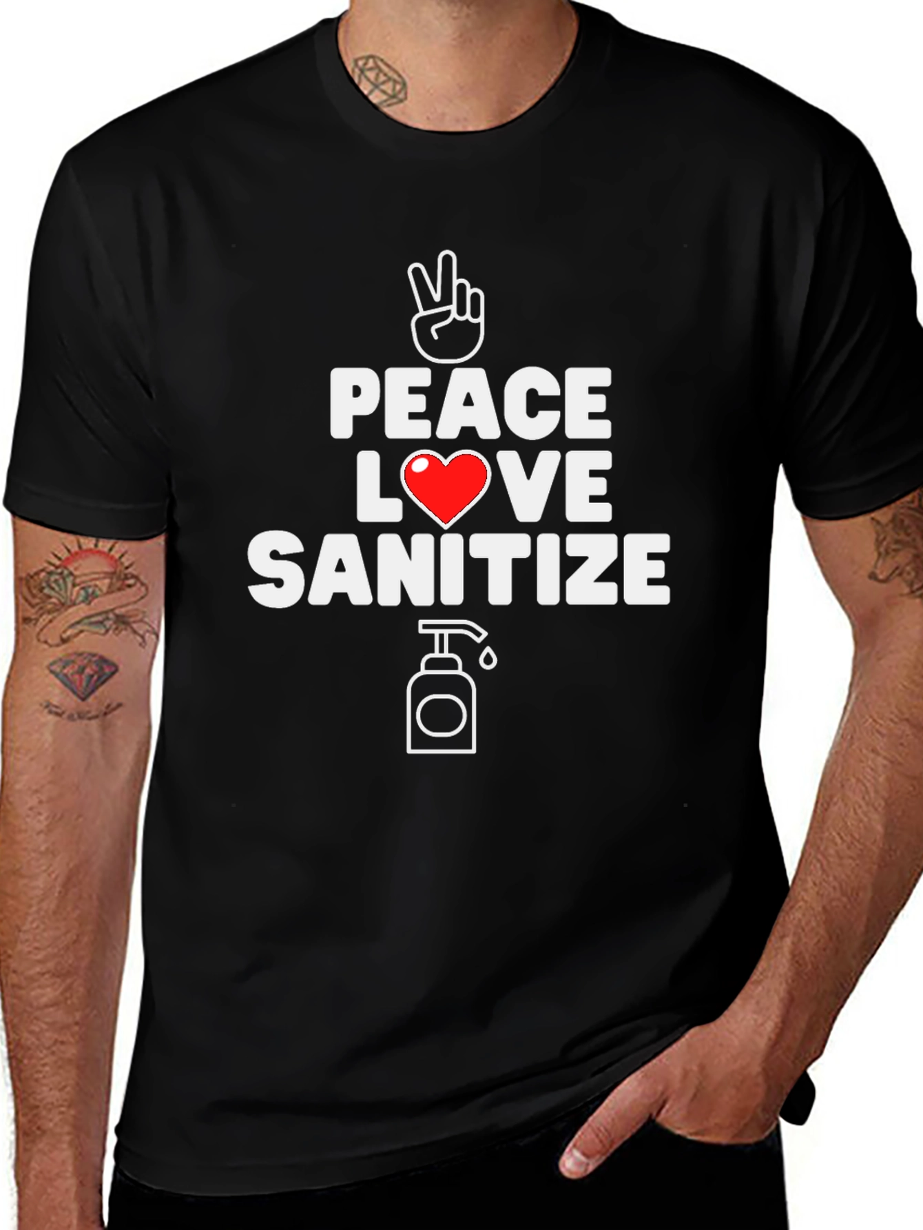 Peace Love Sanitize Graphic T-Shirt