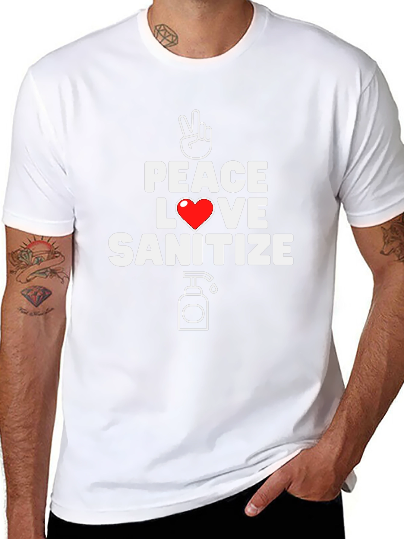 Peace Love Sanitize Graphic T-Shirt