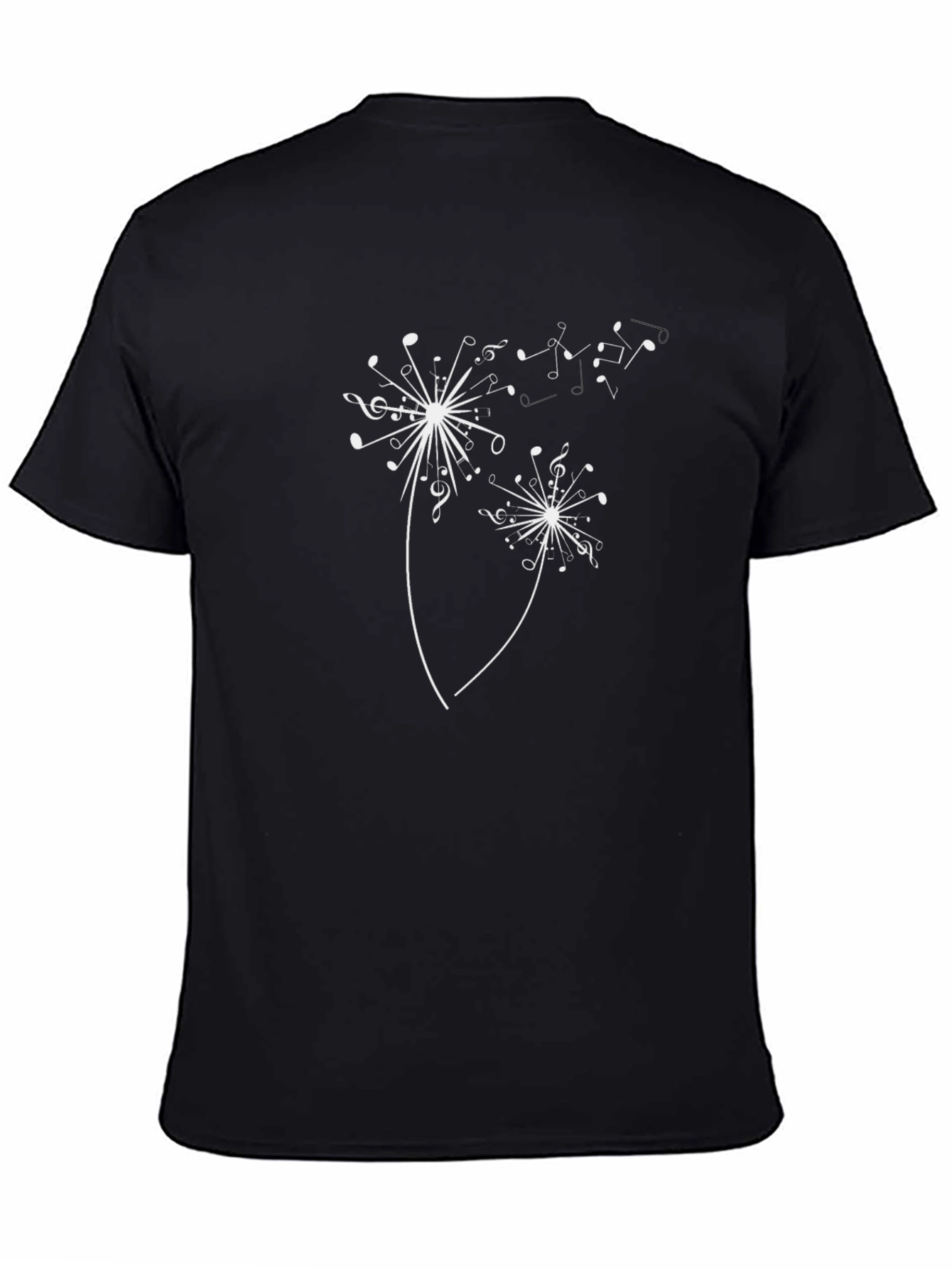 Musical Dandelion Graphic T-Shirt - Black