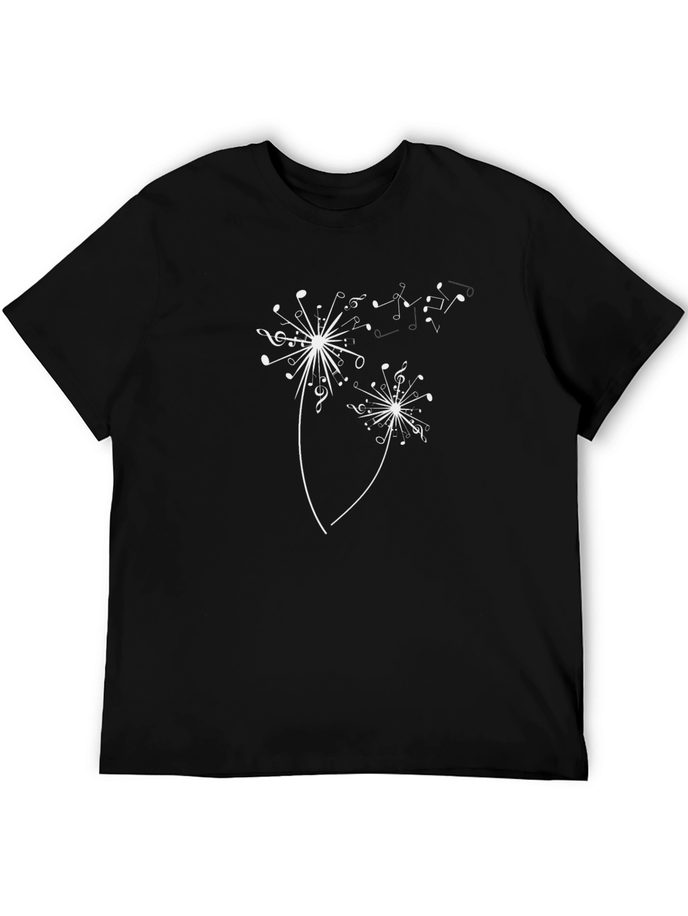 Musical Dandelion Graphic T-Shirt - Black