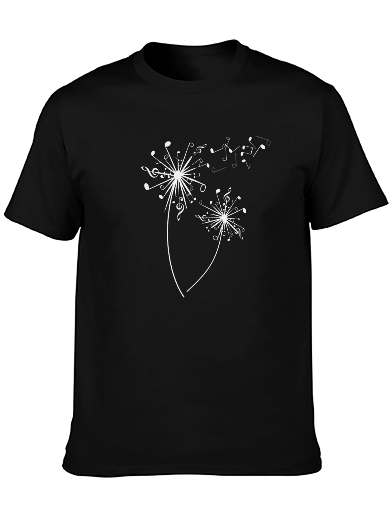 Musical Dandelion Graphic T-Shirt - Black
