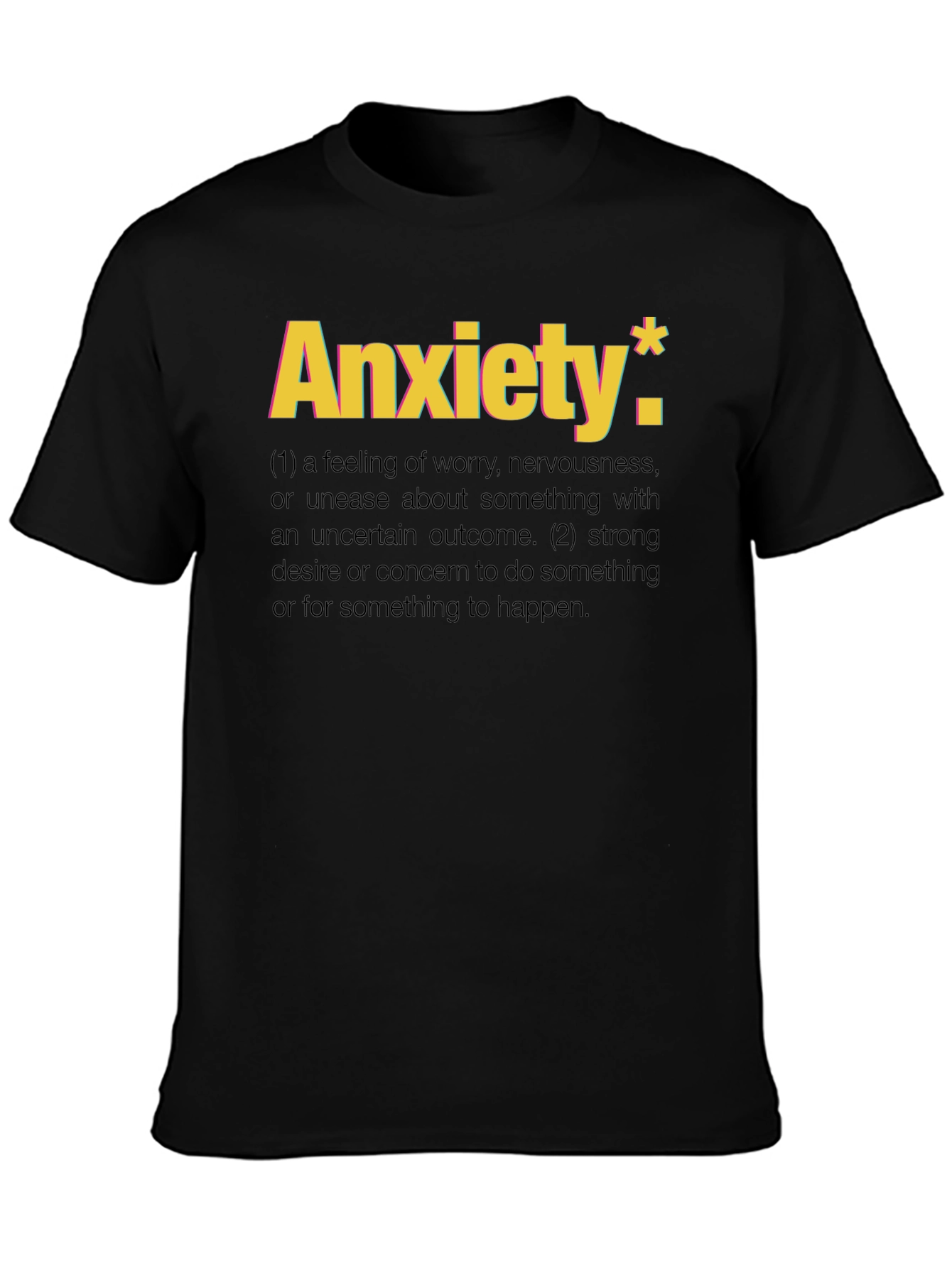Anxiety Definition T-Shirt - Black Graphic Tee