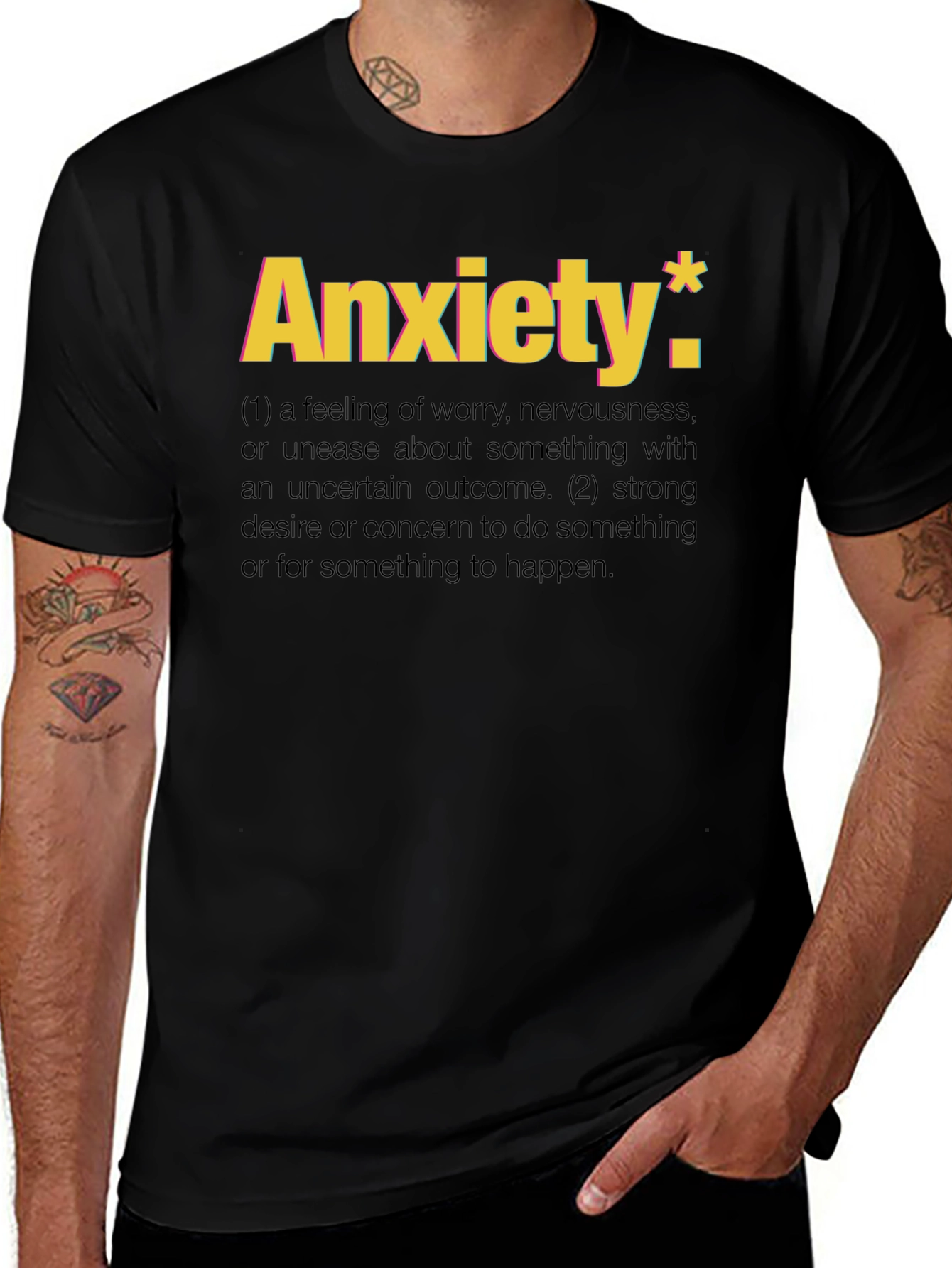 Anxiety Definition T-Shirt - Black Graphic Tee