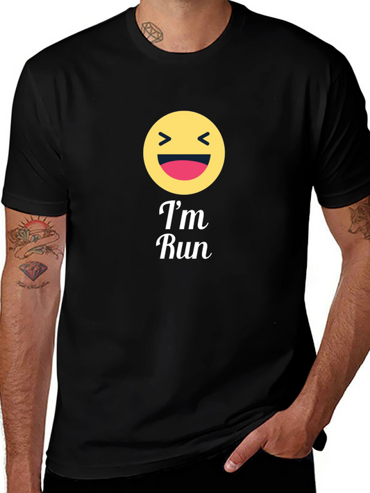 Emoji Im Run Black Cotton Tee