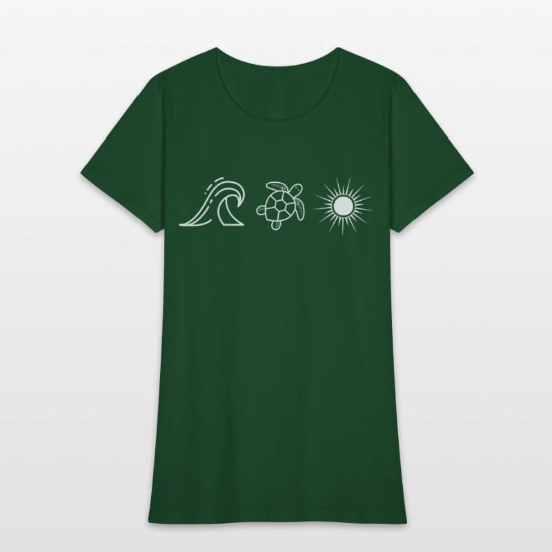 Turtle Ocean Sun T Shirt Beach Tshirt