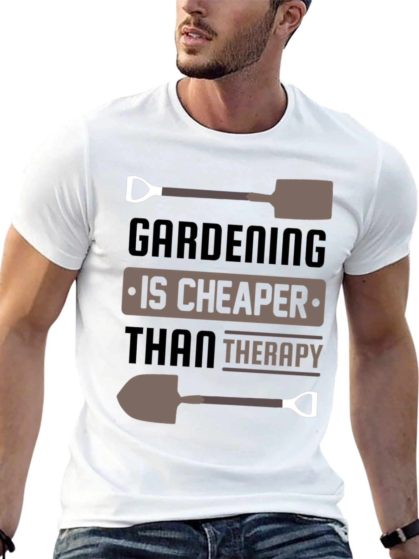 Gardening is Cheaper Than Therapy Graphic T-Shirt