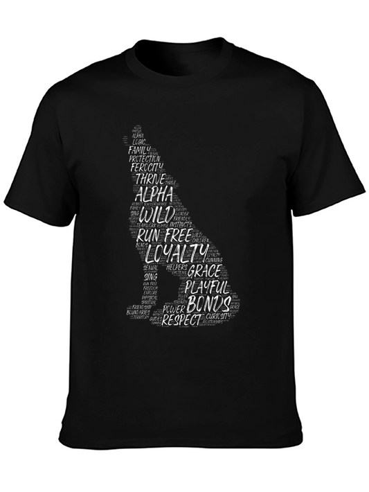 Wolf Word Art Graphic T-Shirt