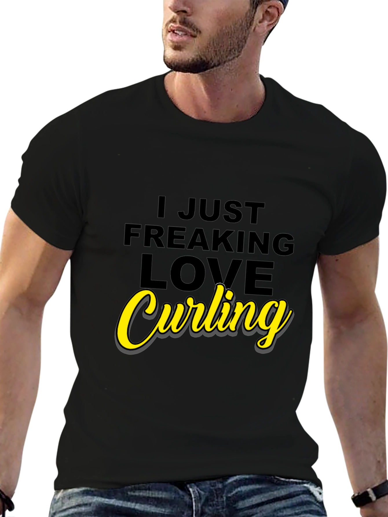 I Love Curling Graphic T-Shirt