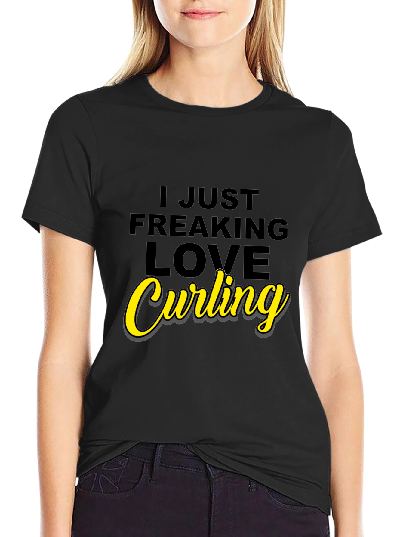 I Love Curling Graphic T-Shirt