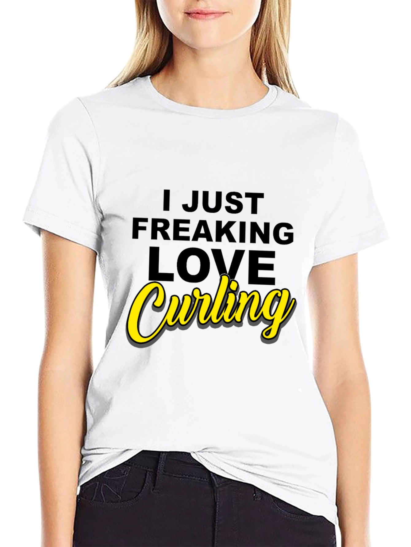 I Love Curling Graphic T-Shirt