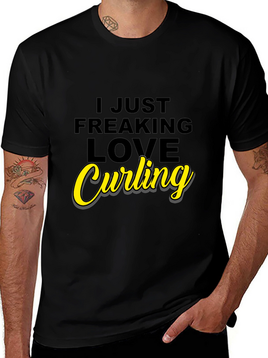 I Love Curling Graphic T-Shirt