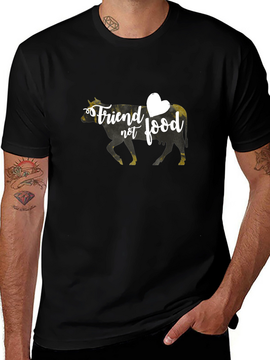 Vegan Black T-Shirt - Friend Not Food