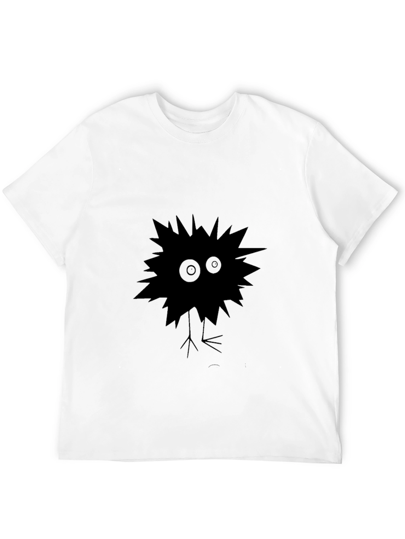 Mens Black T-Shirt with Quirky Creature Graphic
