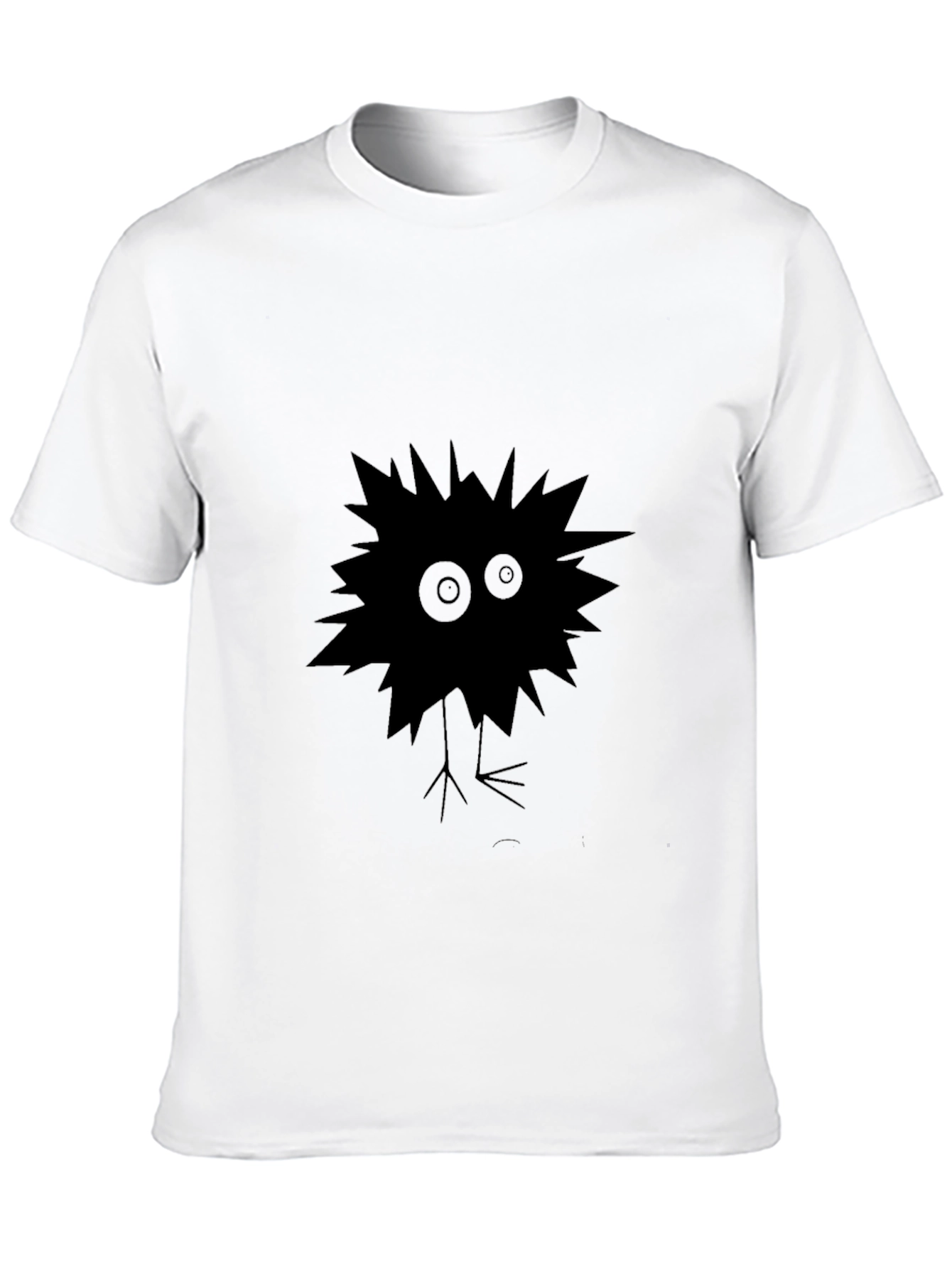 Mens Black T-Shirt with Quirky Creature Graphic