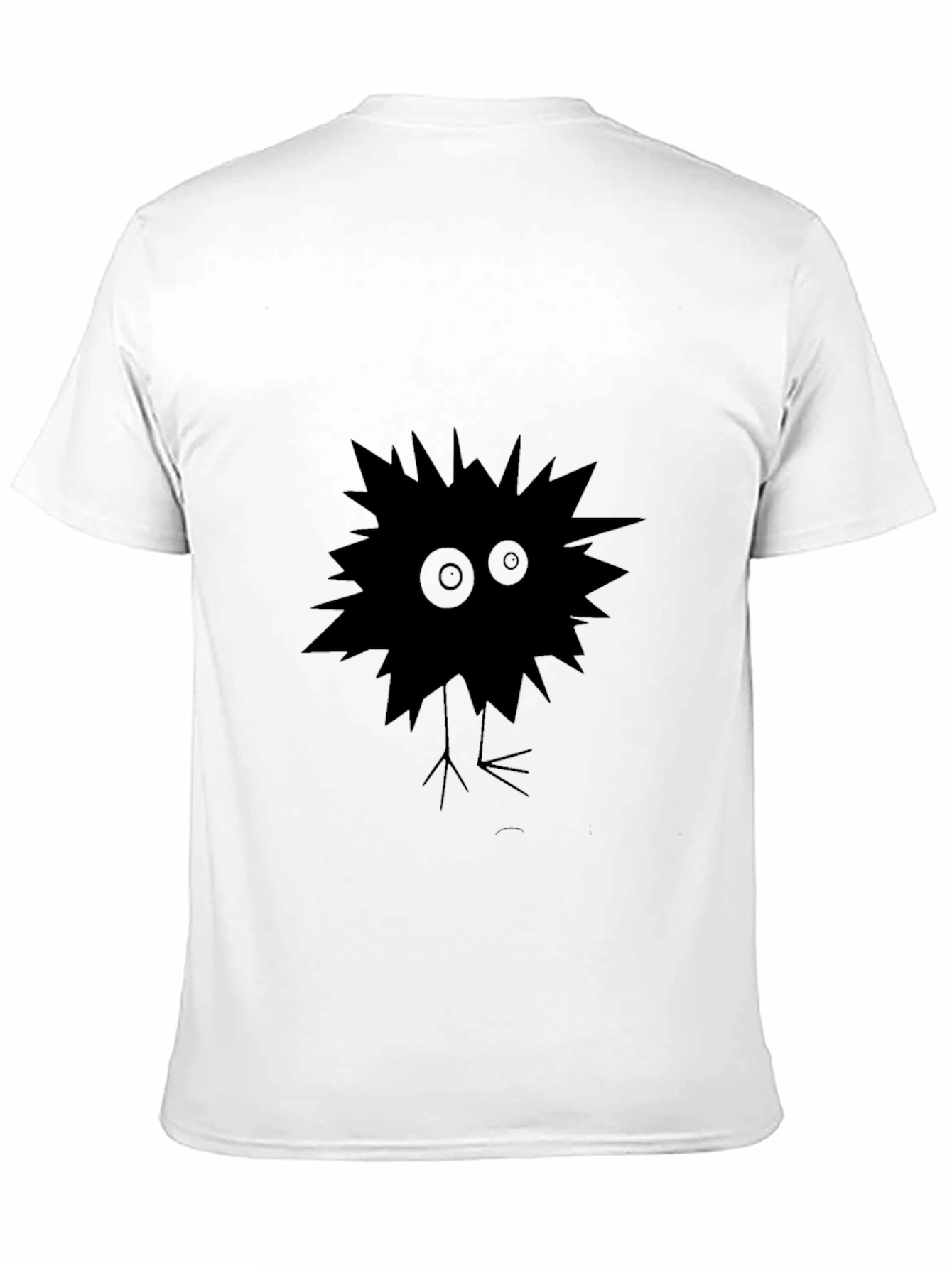 Mens Black T-Shirt with Quirky Creature Graphic