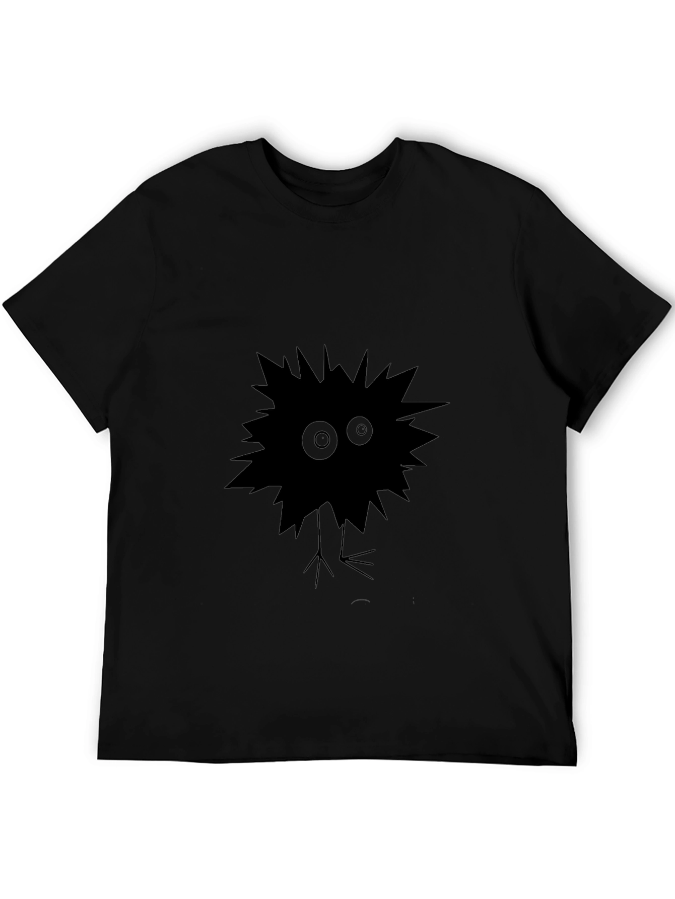 Mens Black T-Shirt with Quirky Creature Graphic