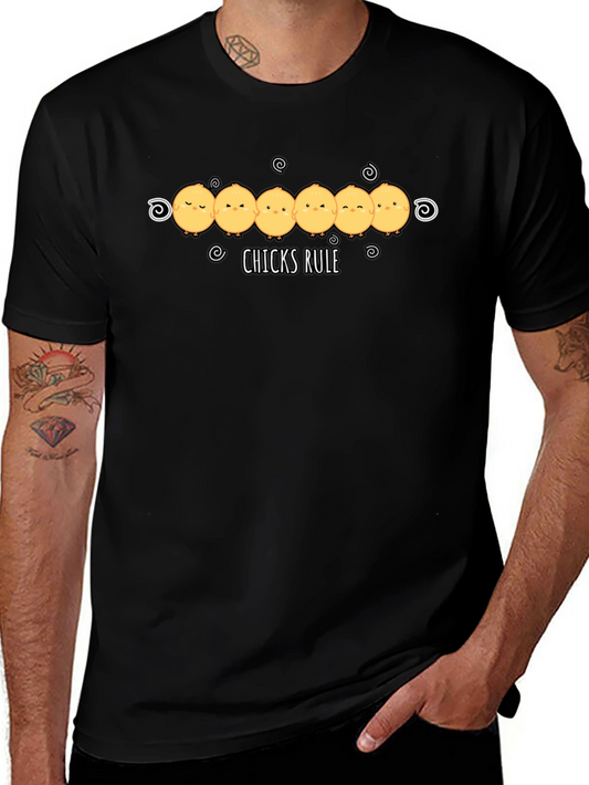 Chicks Rule Graphic Tee - Black Cotton T-Shirt