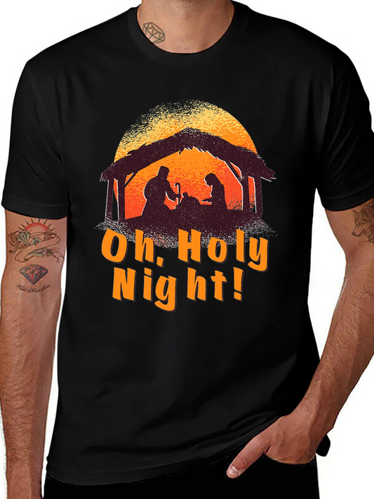 Oh Holy Night Nativity Scene Graphic T-Shirt
