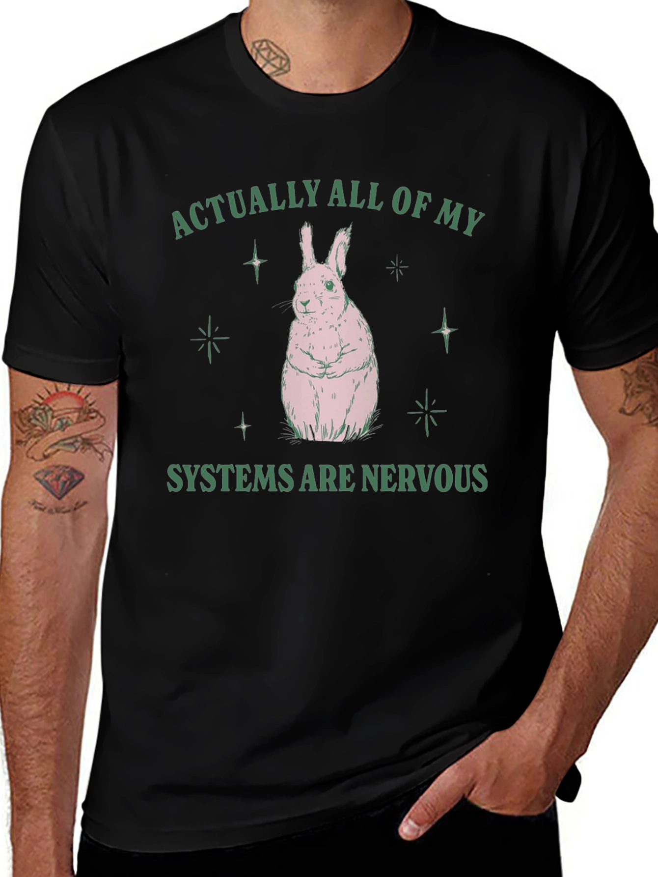Nervous Systems Bunny Graphic T-Shirt