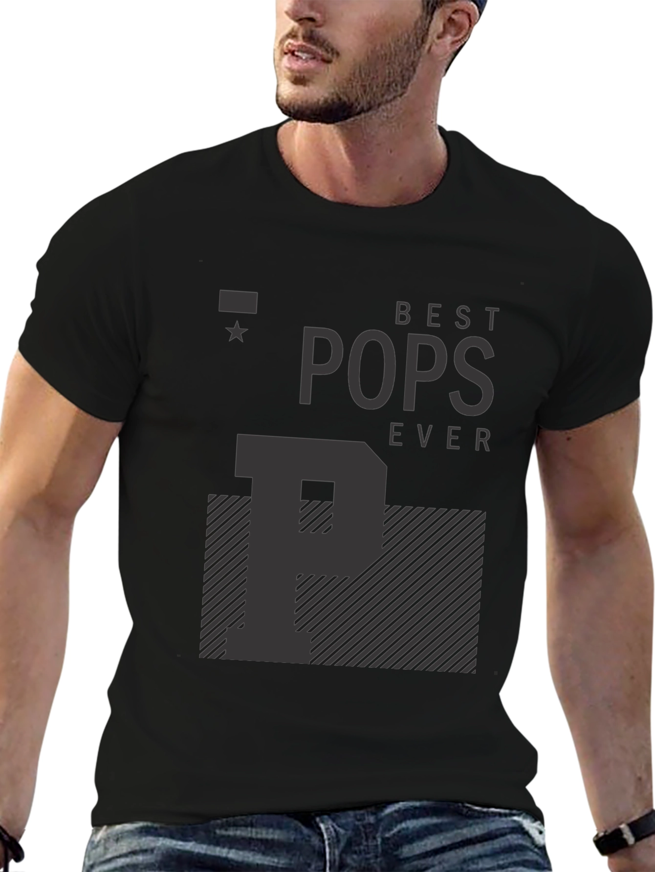 Best Pops Ever T-Shirt - Black Graphic Tee