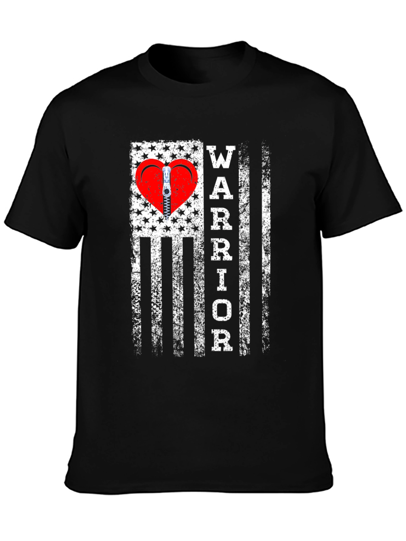 Warrior Heart Zipper T-Shirt - Mens