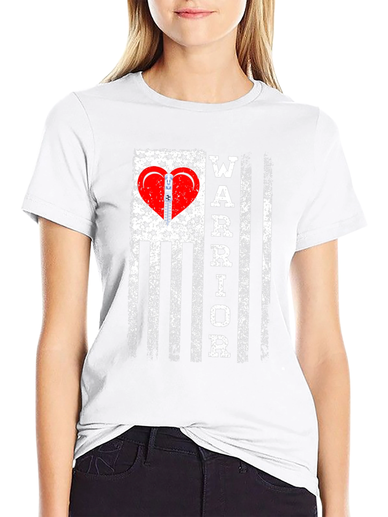 Warrior Heart Zipper T-Shirt - Mens