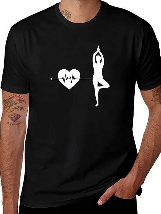 Yoga Heartbeat Graphic Tee - Balance & Wellness