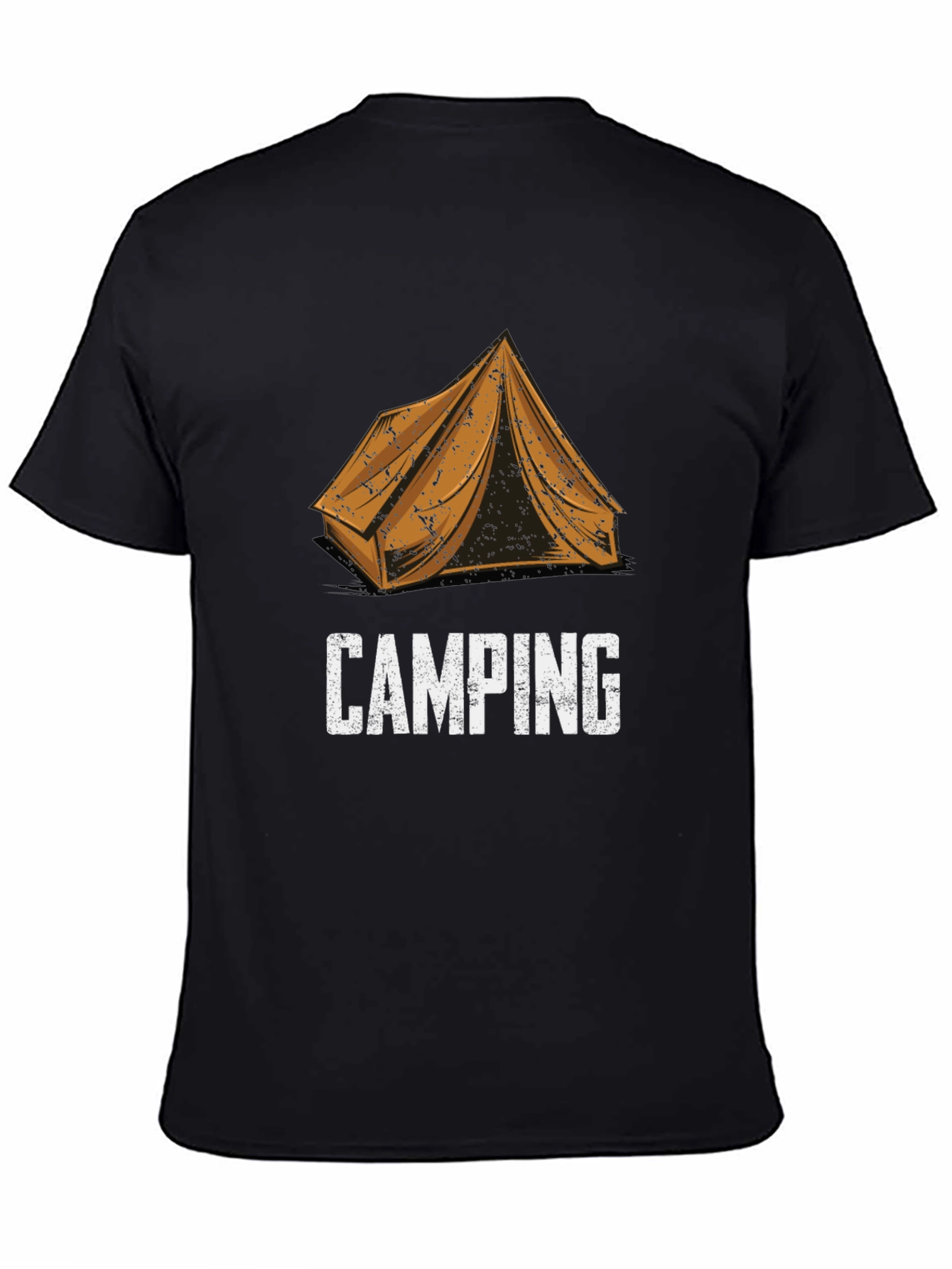 Camping Tent Graphic Black T-Shirt